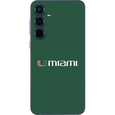 University of Miami Horizontal Mark on Green Galaxy A55 5G Skin